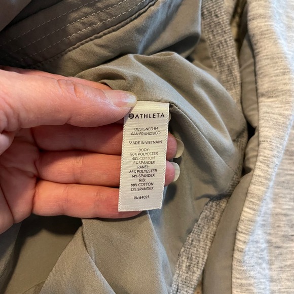 Athleta Grey Heathered Full Zip Hoodie Jacket Athleisure Workout Activewear XS - Picture 6 of 7
